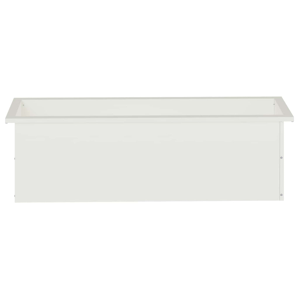 vidaXL Donica ogrodowa z oświetleniem LED Biały 30 x 100 x 30 cm Stal