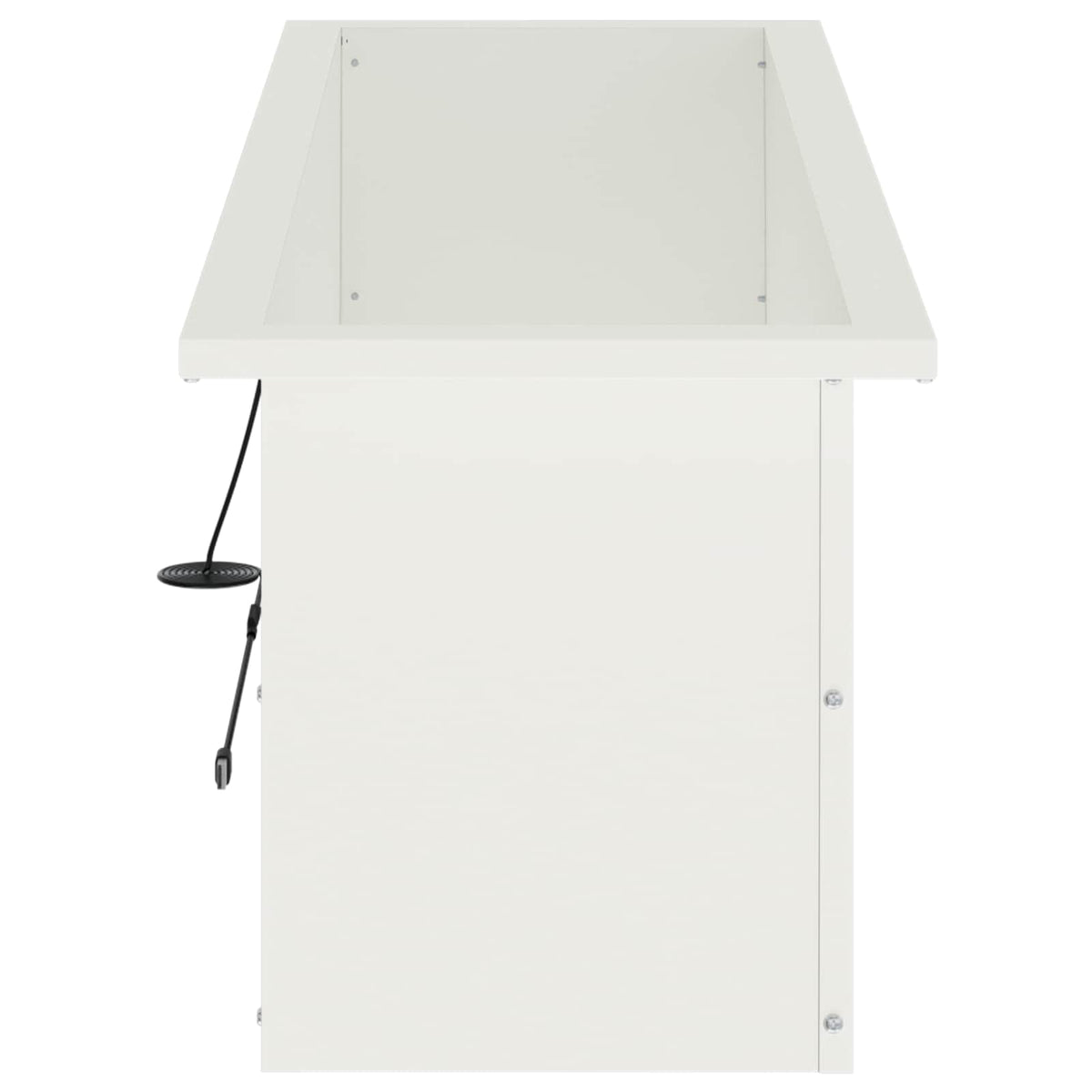 vidaXL Donica ogrodowa z oświetleniem LED Biały 30 x 100 x 30 cm Stal