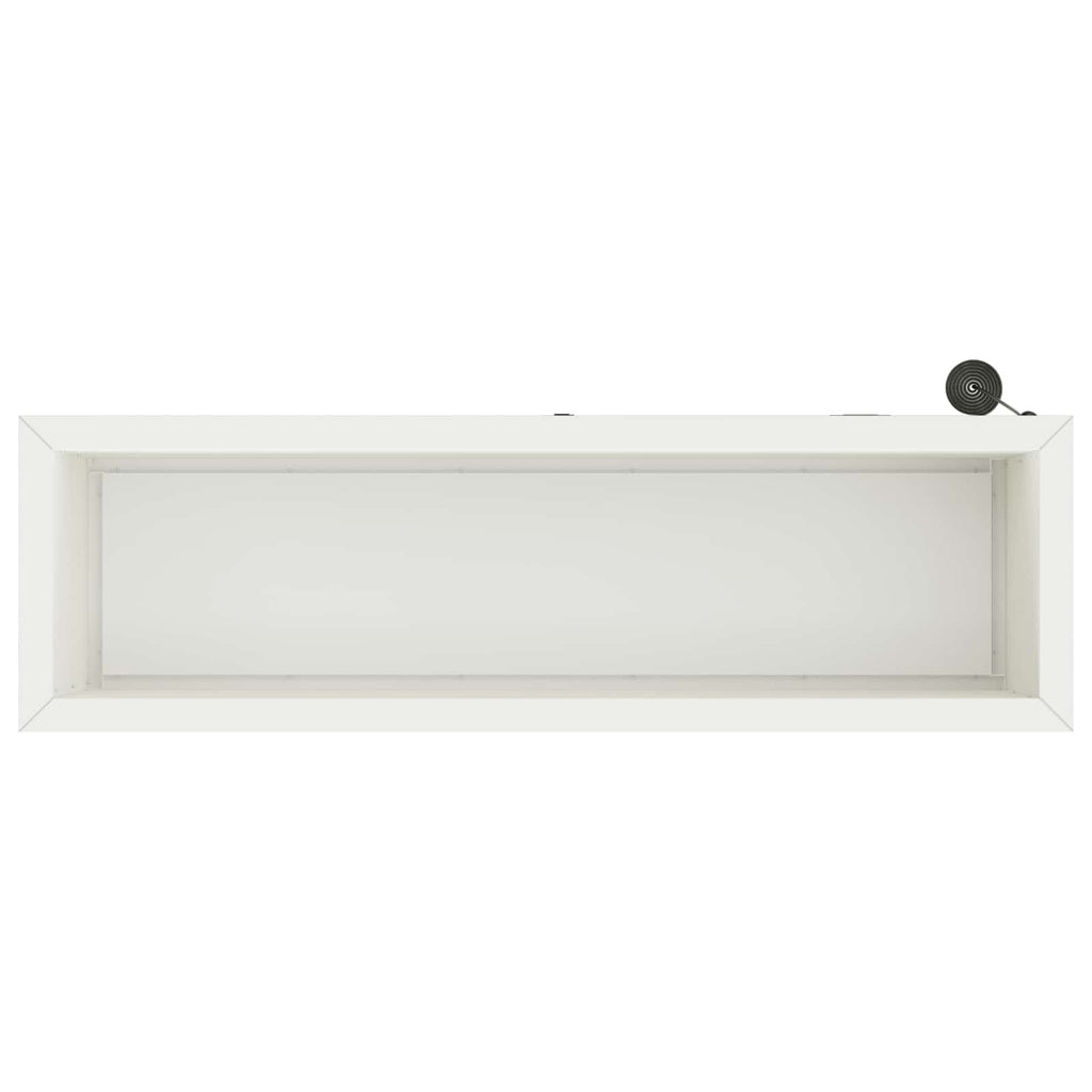 vidaXL Donica ogrodowa z oświetleniem LED Biały 30 x 100 x 30 cm Stal