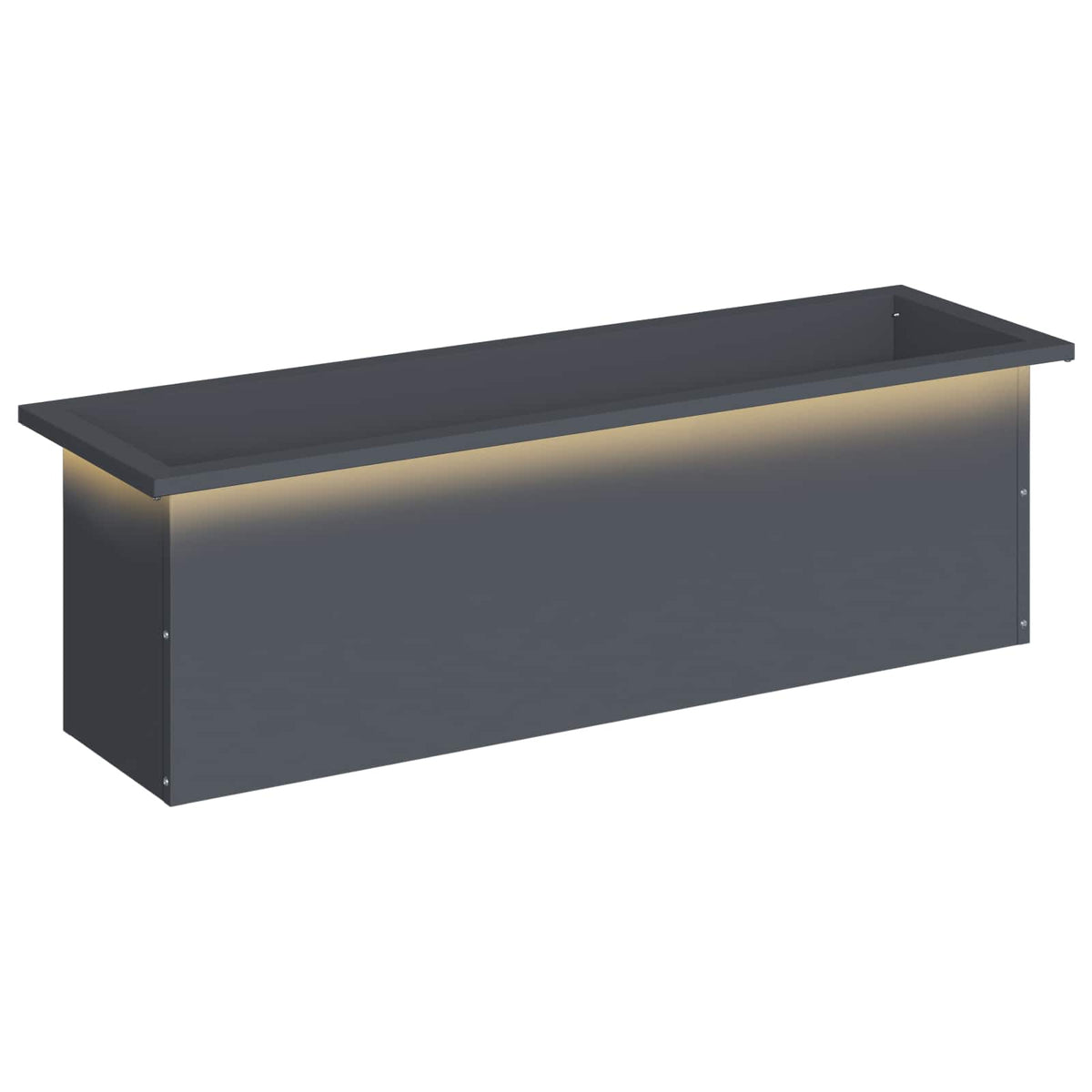 vidaXL Donica ogrodowa z oświetleniem LED Antracyt 30 x 100 x 30 cm