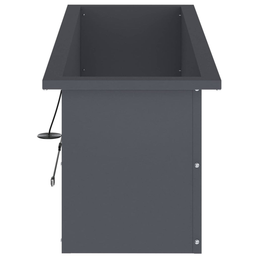 vidaXL Donica ogrodowa z oświetleniem LED Antracyt 30 x 100 x 30 cm