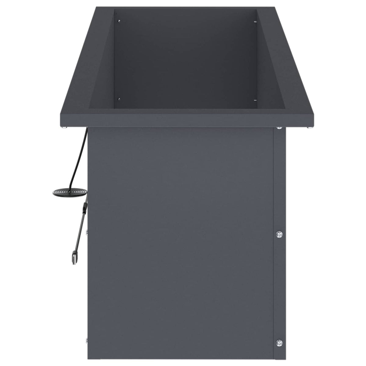 vidaXL Donica ogrodowa z oświetleniem LED Antracyt 30 x 100 x 30 cm