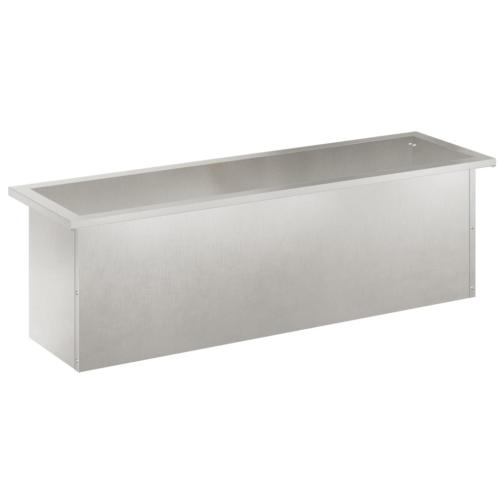 vidaXL Donica ogrodowa z oświetleniem LED srebrny 30 x 100 x 30 cm