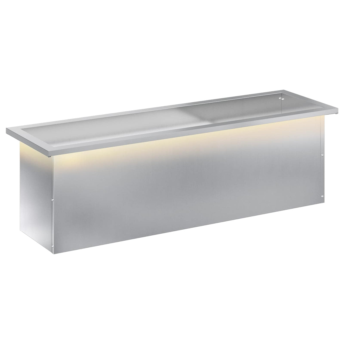 vidaXL Donica ogrodowa z oświetleniem LED srebrny 30 x 100 x 30 cm