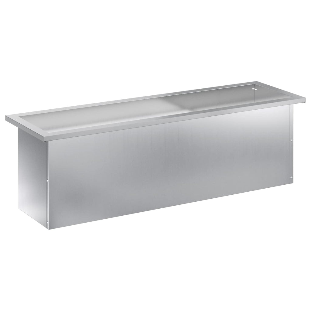 vidaXL Donica ogrodowa z oświetleniem LED srebrny 30 x 100 x 30 cm