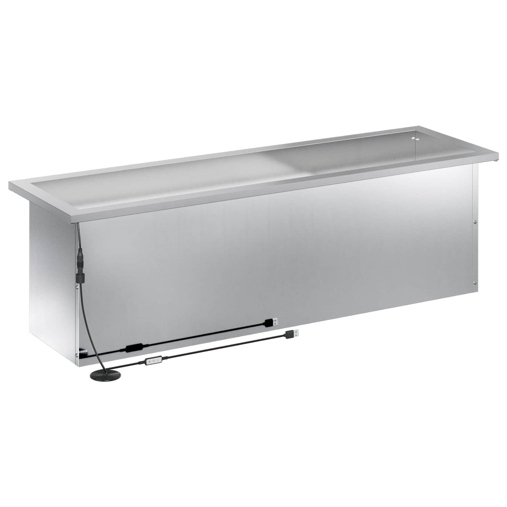 vidaXL Donica ogrodowa z oświetleniem LED srebrny 30 x 100 x 30 cm