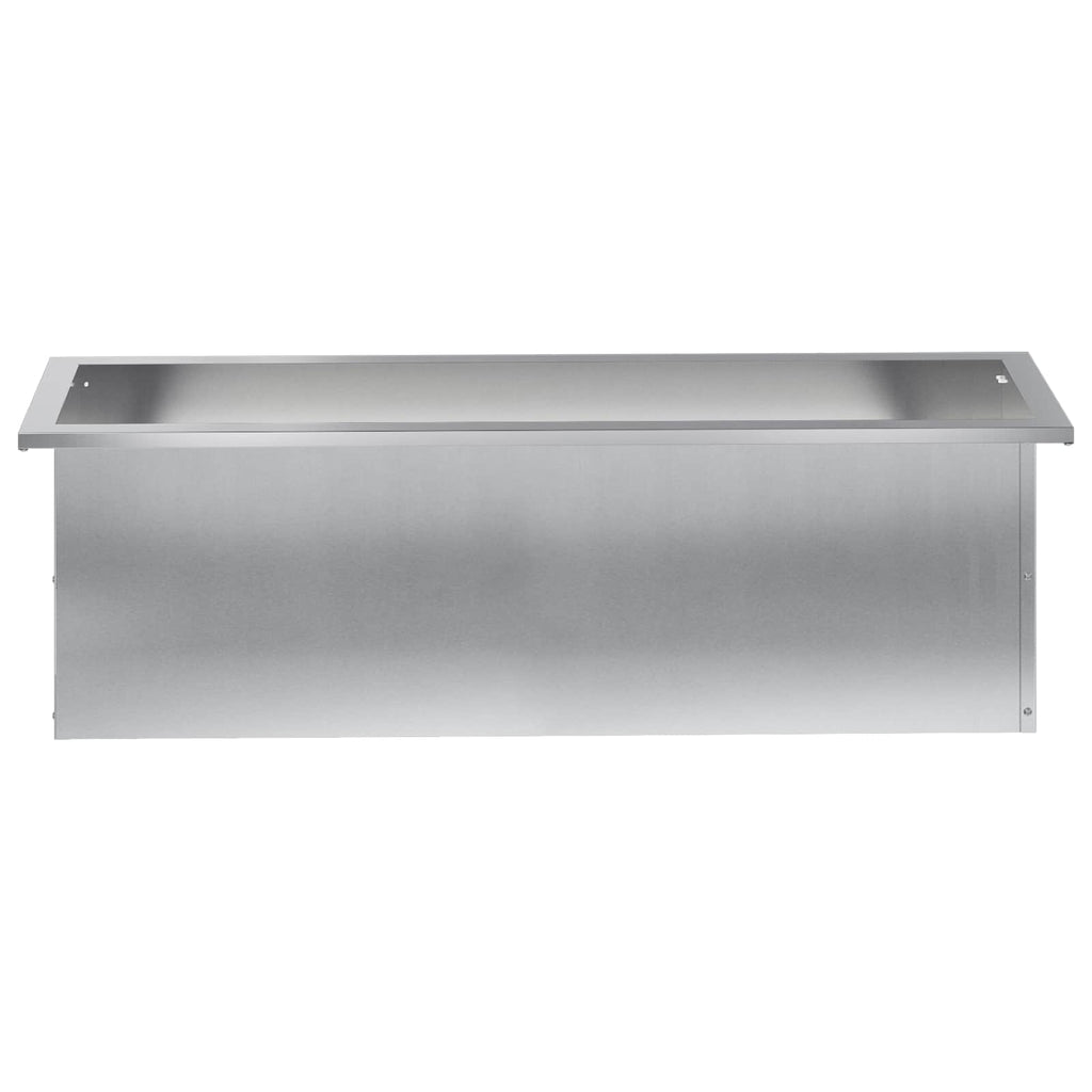 vidaXL Donica ogrodowa z oświetleniem LED srebrny 30 x 100 x 30 cm