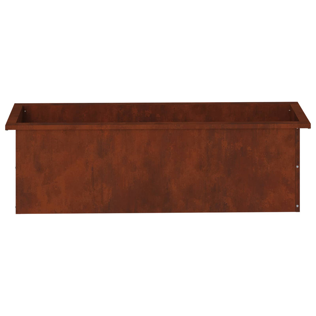 vidaXL Donica ogrodowa z oświetleniem LED Rdzawy 30 x 100 x 30 cm