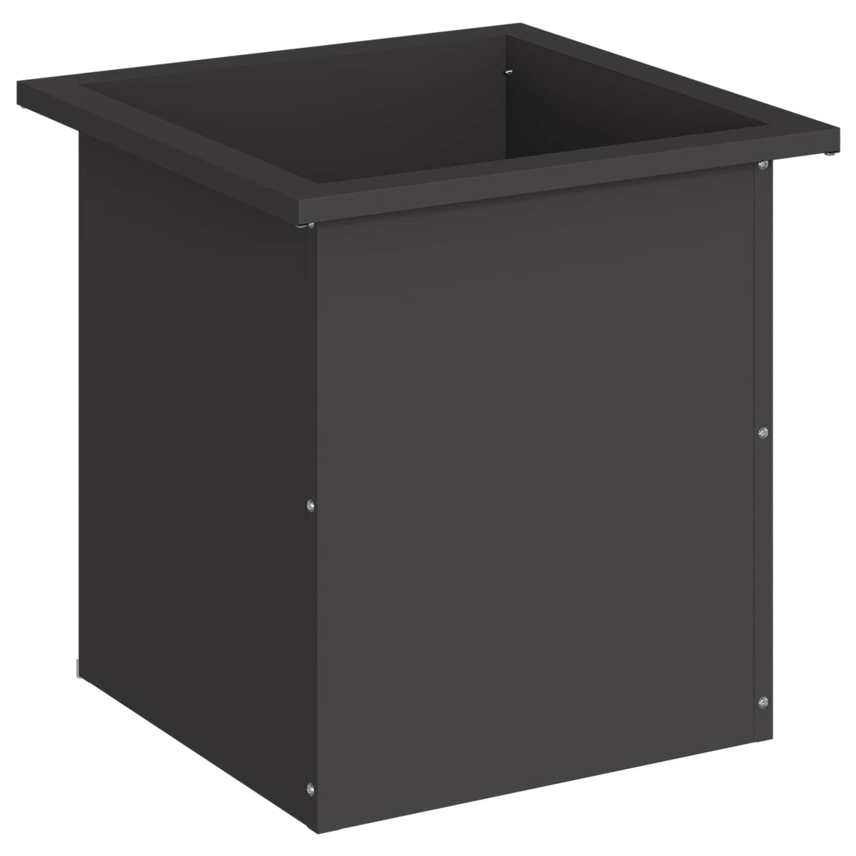 vidaXL Donica ogrodowa z oświetleniem LED Czarny 40 x 40 x 40 cm Stal