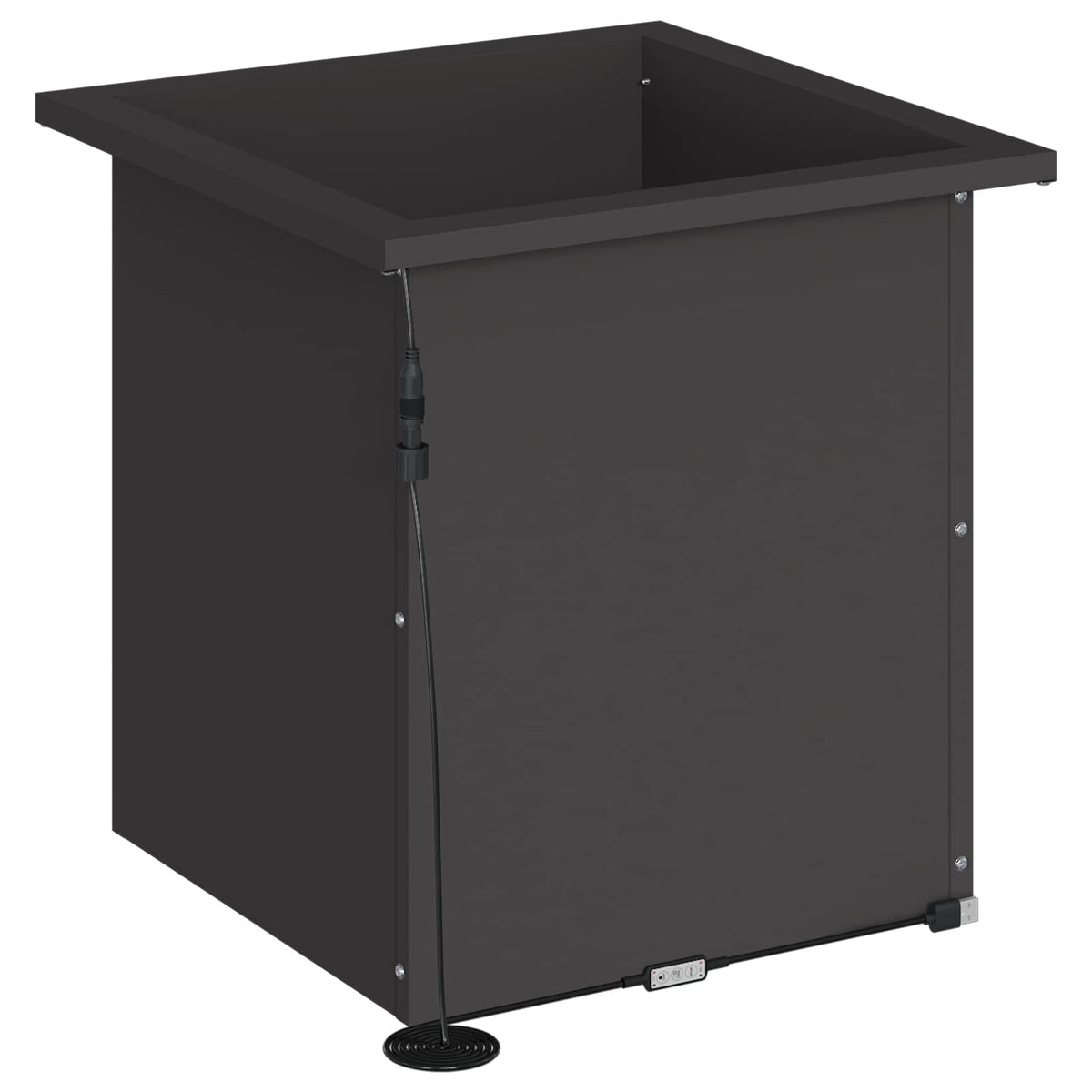 vidaXL Donica ogrodowa z oświetleniem LED Czarny 40 x 40 x 40 cm Stal