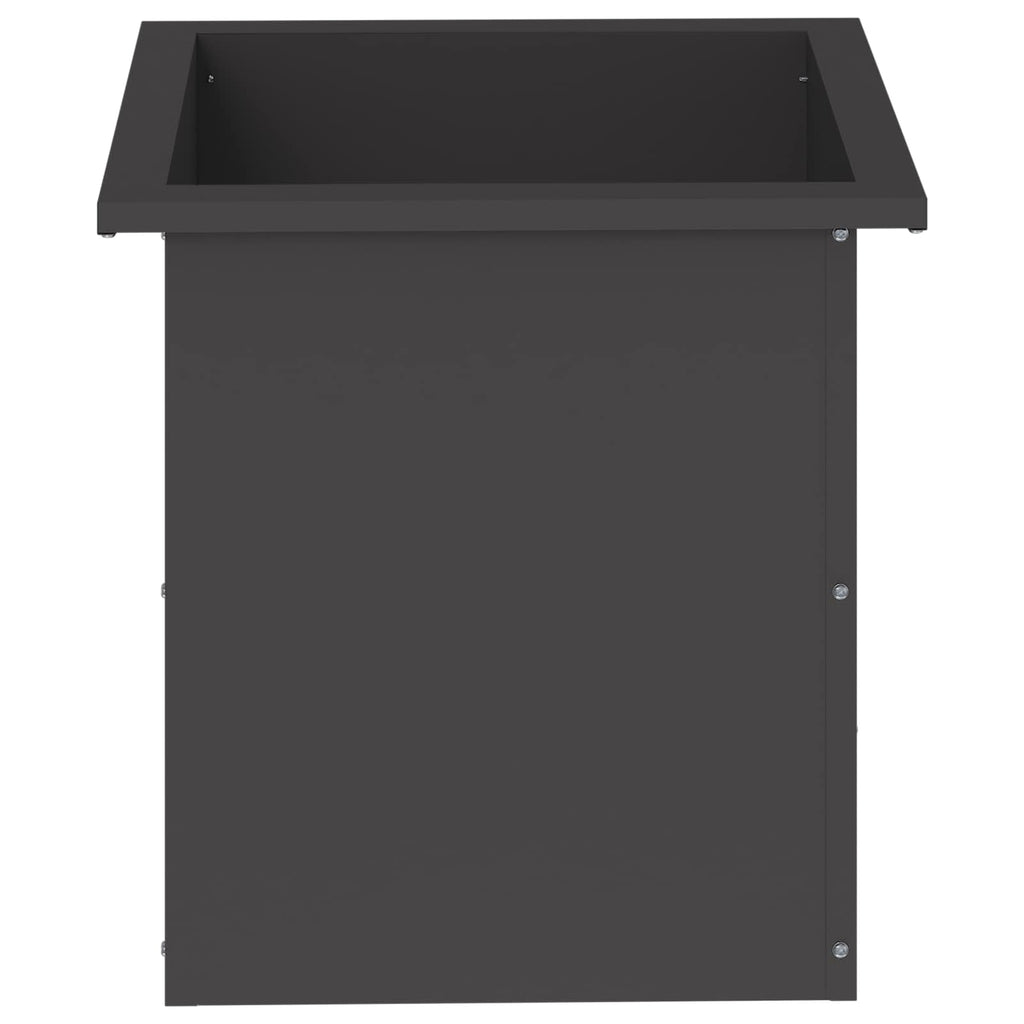vidaXL Donica ogrodowa z oświetleniem LED Czarny 40 x 40 x 40 cm Stal