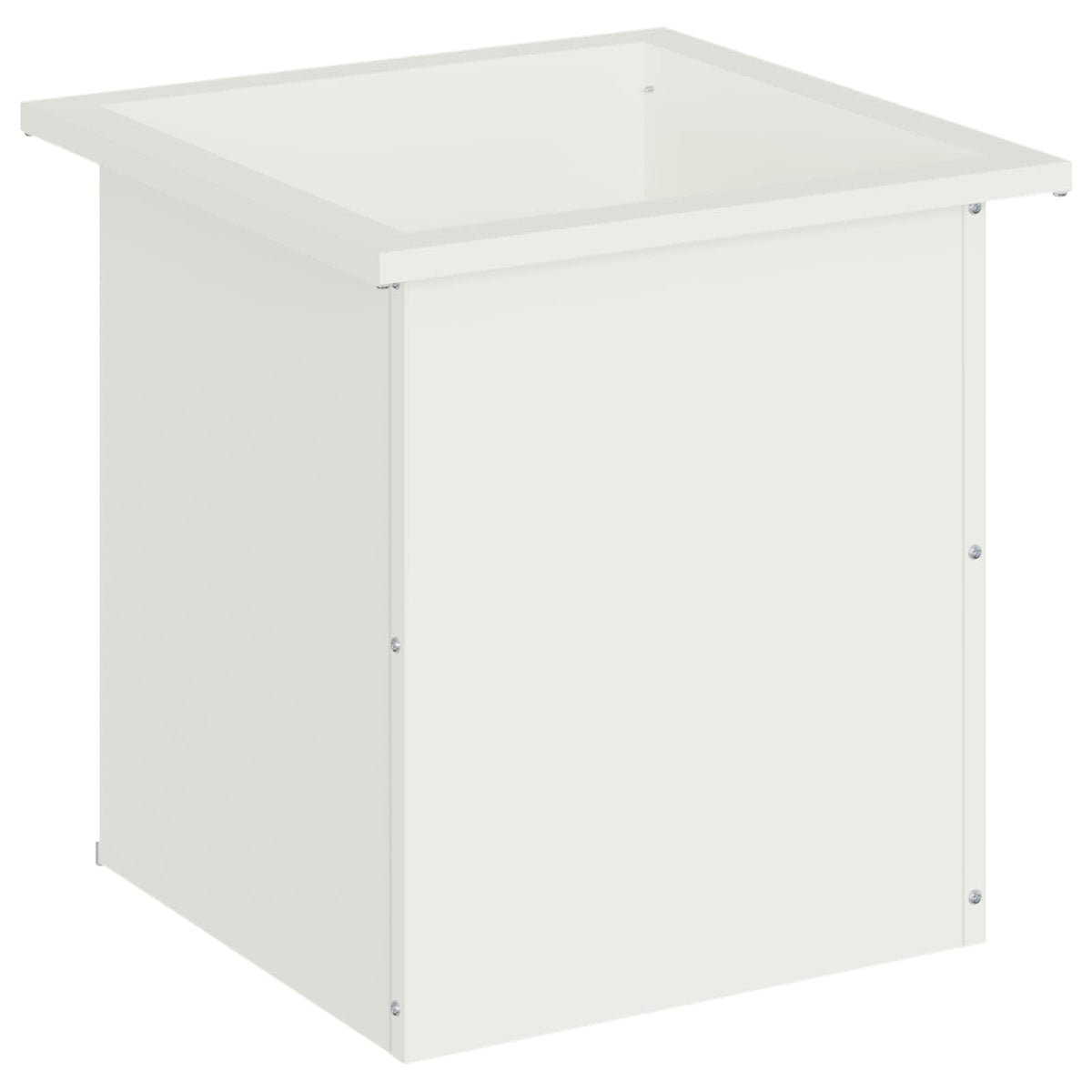 vidaXL Donica ogrodowa z oświetleniem LED Biały 40 x 40 x 40 cm Stal
