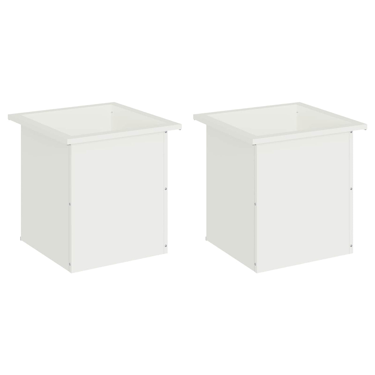 vidaXL Donica ogrodowa z oświetleniem LED 2 szt. Biały 40 x 40 x 40 cm