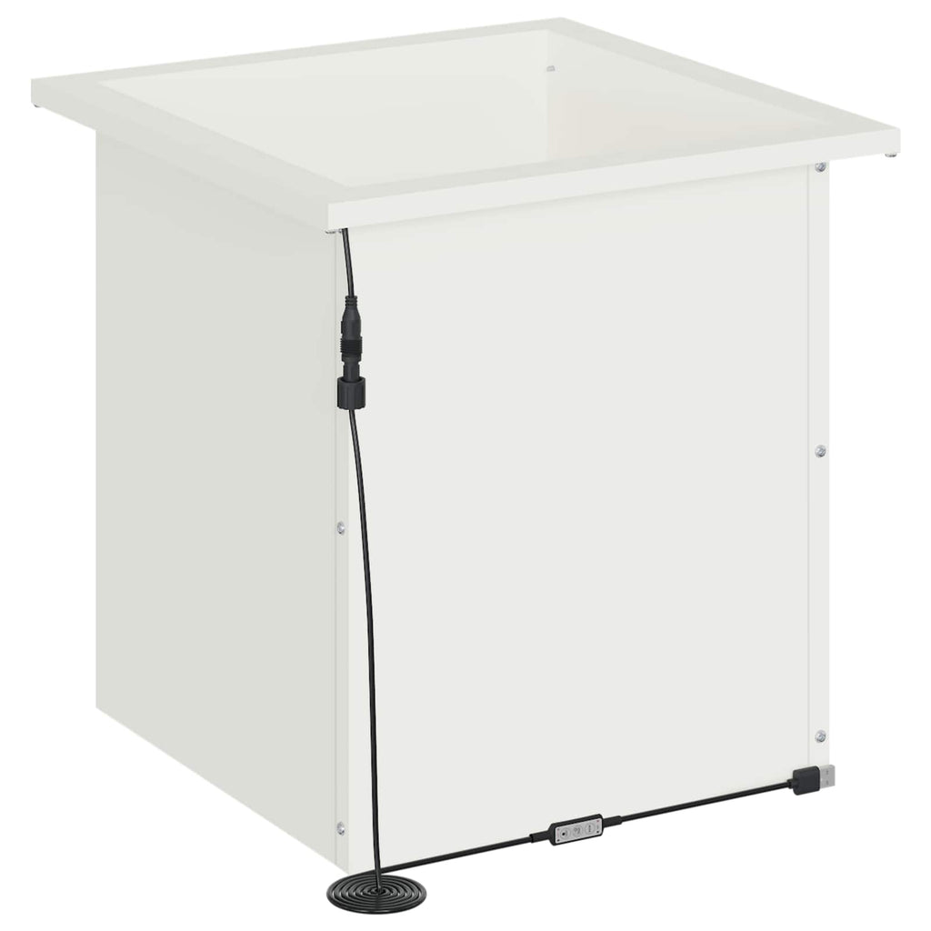 vidaXL Donica ogrodowa z oświetleniem LED 2 szt. Biały 40 x 40 x 40 cm