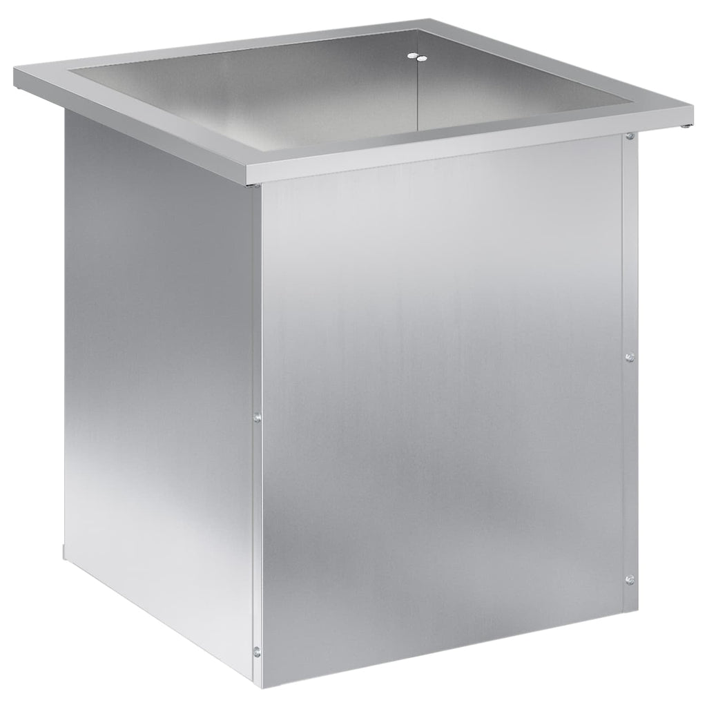 vidaXL Donica ogrodowa z oświetleniem LED srebrny 40 x 40 x 40 cm