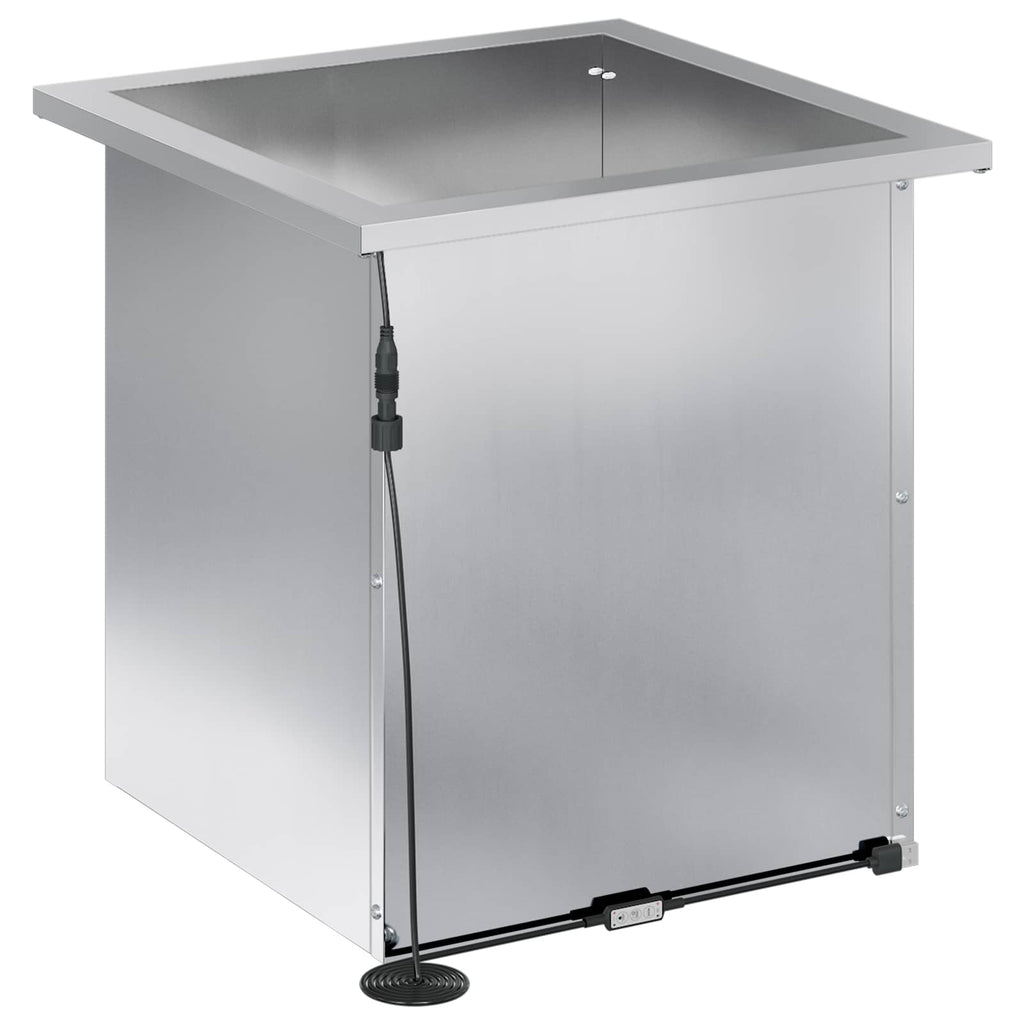 vidaXL Donica ogrodowa z oświetleniem LED srebrny 40 x 40 x 40 cm