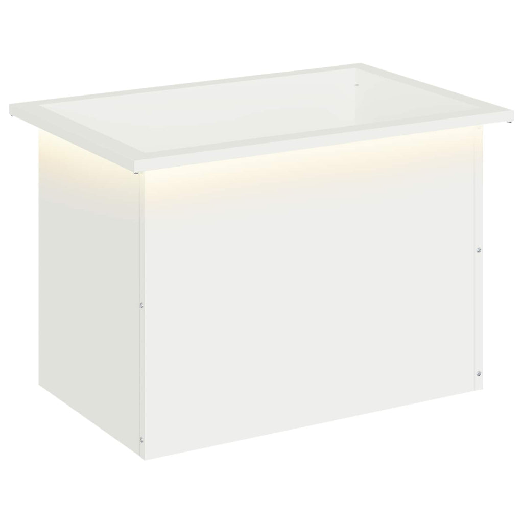 vidaXL Donica ogrodowa z oświetleniem LED Biały 40 x 60 x 40 cm Stal