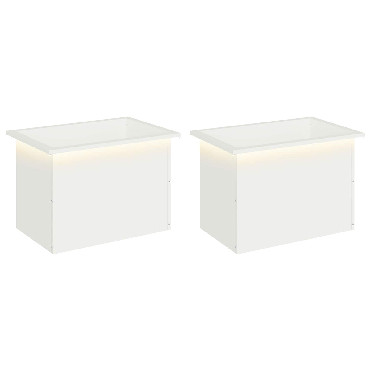 vidaXL Donica ogrodowa z oświetleniem LED 2 szt. Biały 40 x 60 x 40 cm