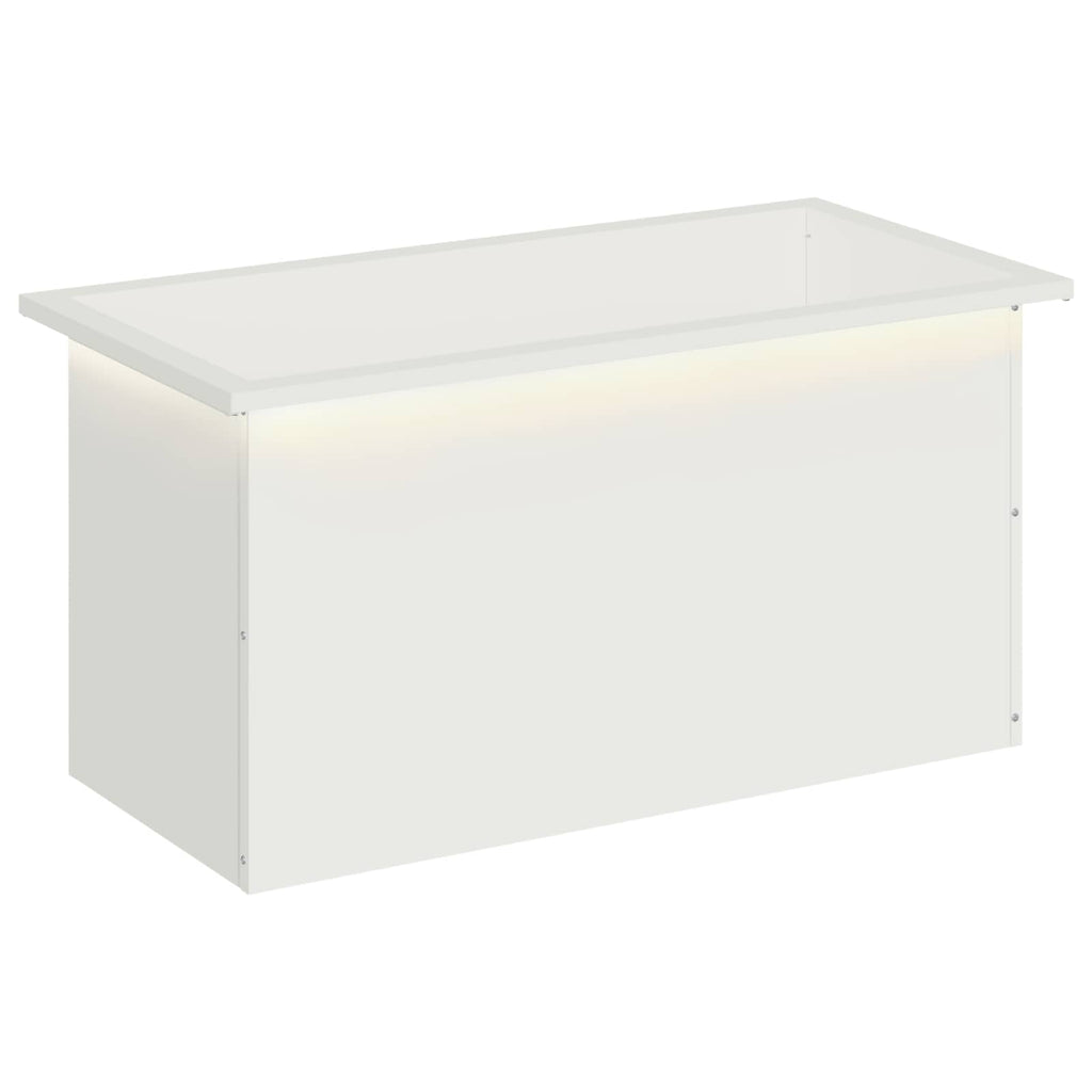 vidaXL Donica ogrodowa z oświetleniem LED Biały 40 x 80 x 40 cm Stal