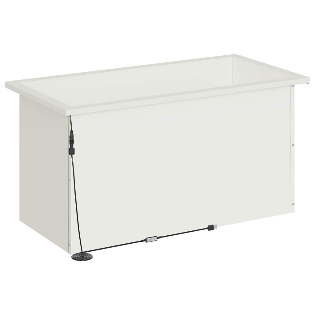 vidaXL Donica ogrodowa z oświetleniem LED Biały 40 x 80 x 40 cm Stal
