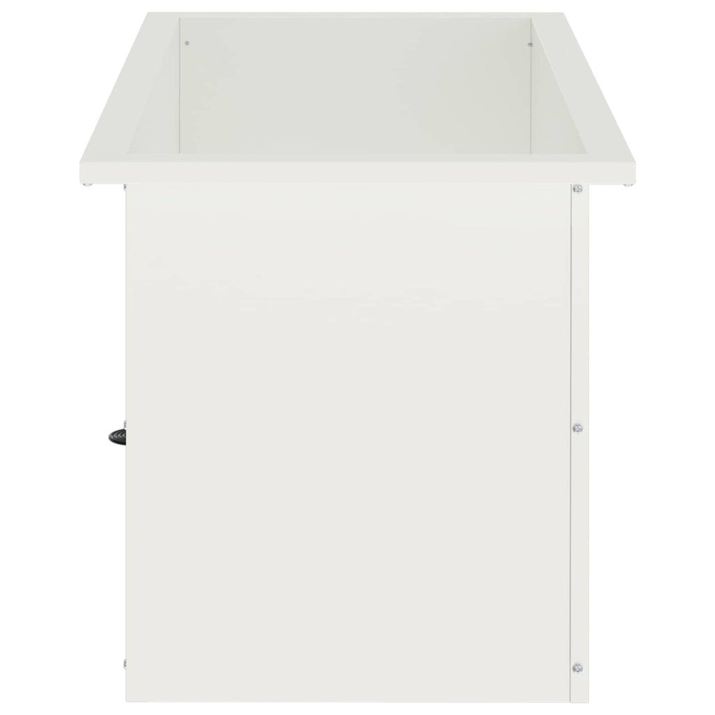 vidaXL Donica ogrodowa z oświetleniem LED Biały 40 x 80 x 40 cm Stal
