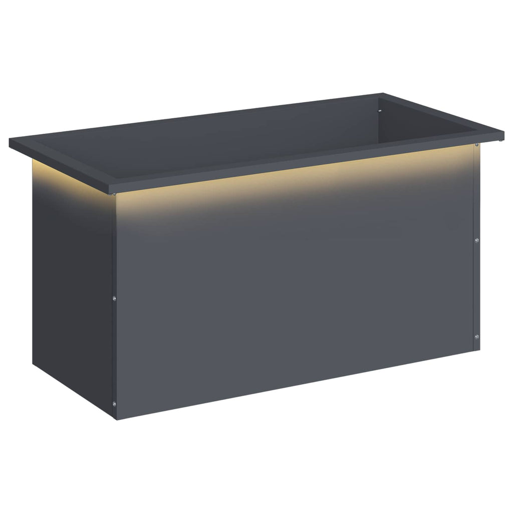 vidaXL Donica ogrodowa z oświetleniem LED Antracyt 40 x 80 x 40 cm