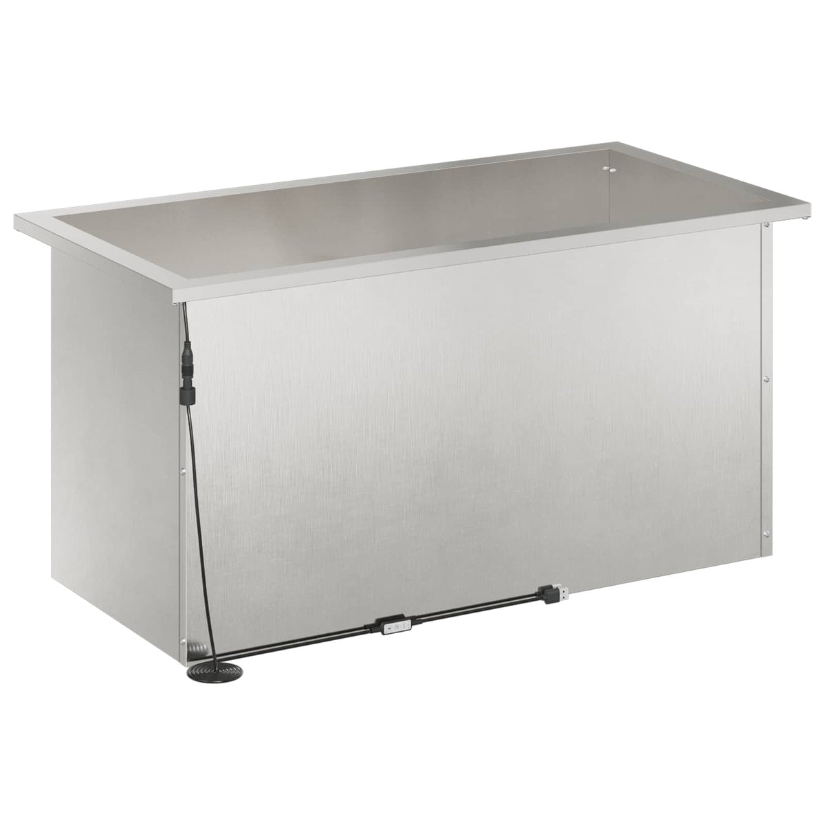 vidaXL Donica ogrodowa z oświetleniem LED srebrny 40 x 80 x 40 cm