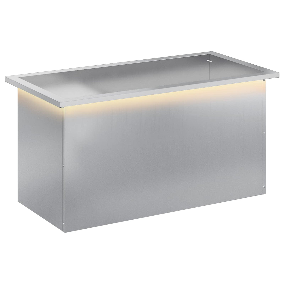 vidaXL Donica ogrodowa z oświetleniem LED srebrny 40 x 80 x 40 cm