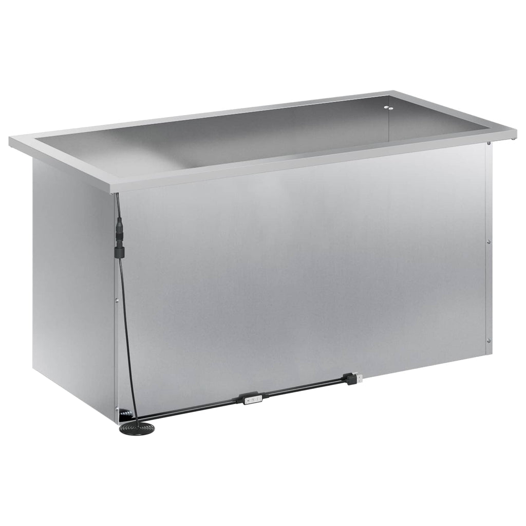 vidaXL Donica ogrodowa z oświetleniem LED srebrny 40 x 80 x 40 cm
