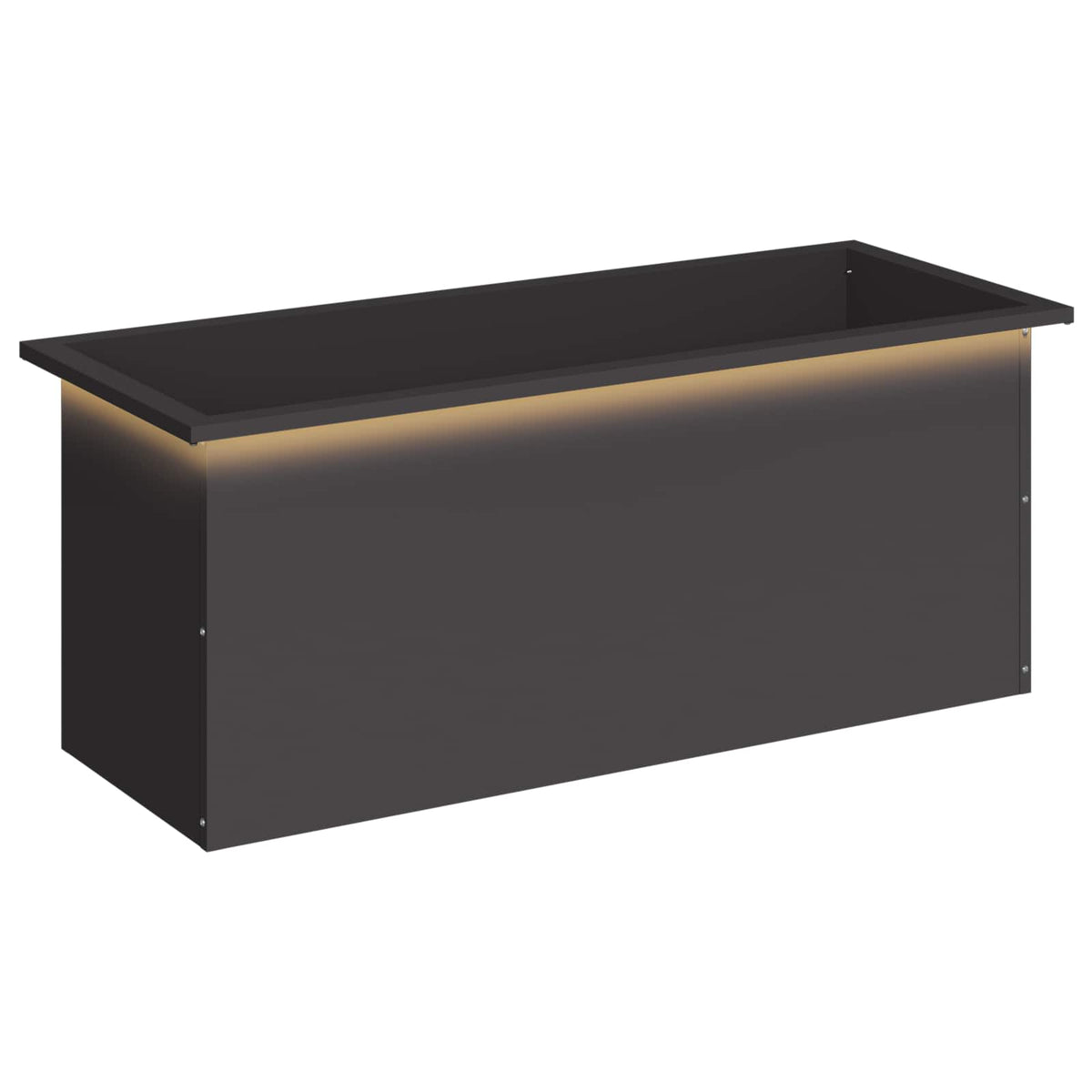 vidaXL Donica ogrodowa z oświetleniem LED Czarny 40 x 100 x 40 cm Stal