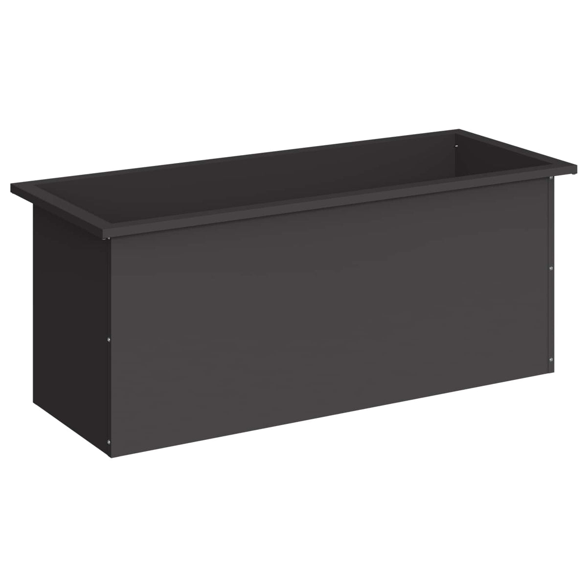 vidaXL Donica ogrodowa z oświetleniem LED Czarny 40 x 100 x 40 cm Stal