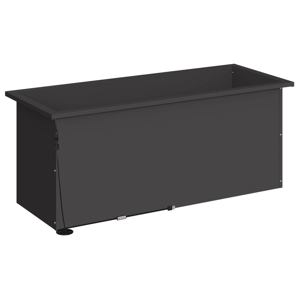vidaXL Donica ogrodowa z oświetleniem LED Czarny 40 x 100 x 40 cm Stal