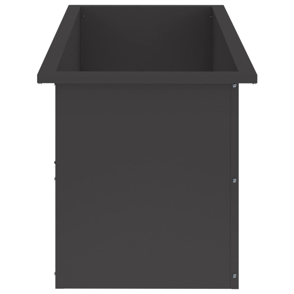 vidaXL Donica ogrodowa z oświetleniem LED Czarny 40 x 100 x 40 cm Stal