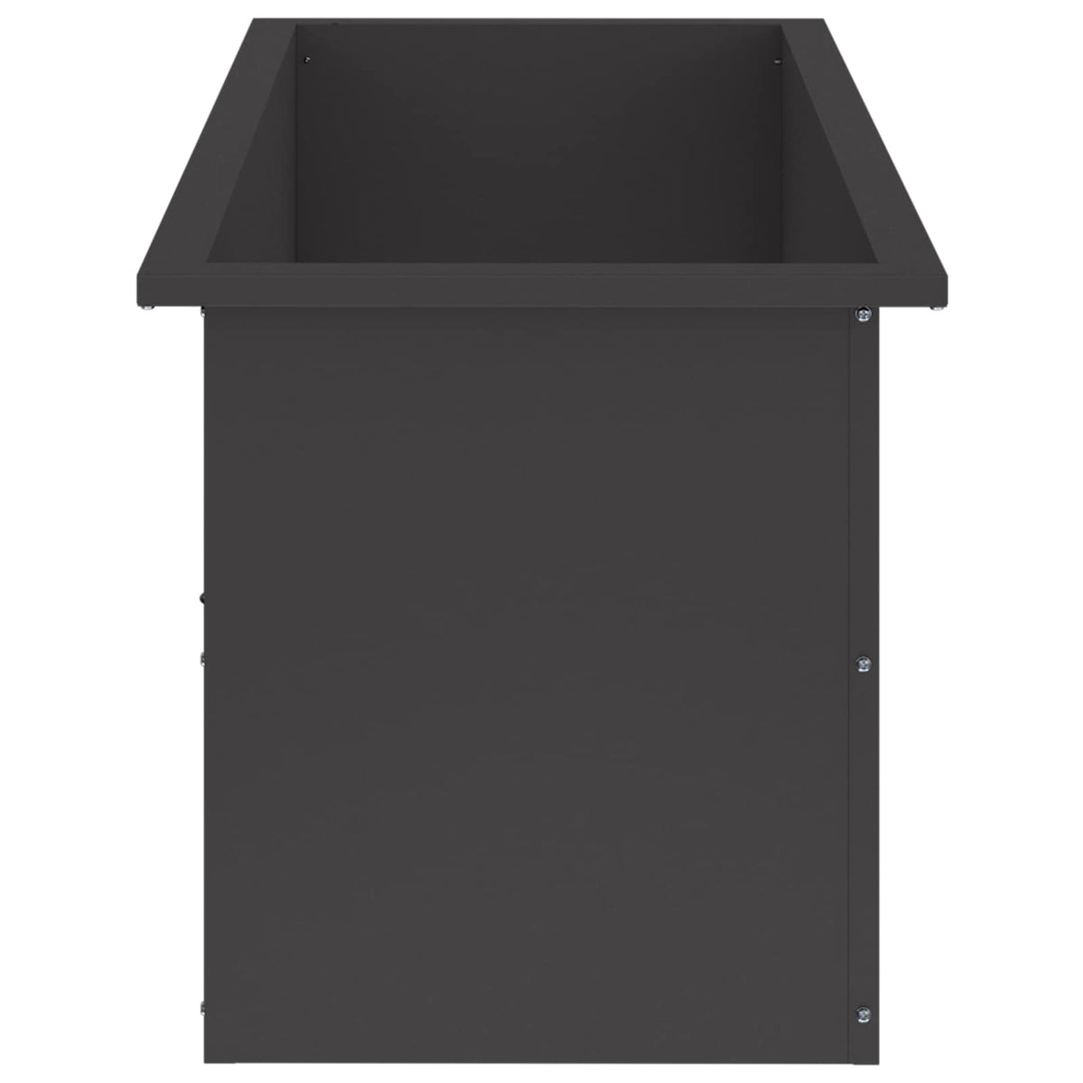 vidaXL Donica ogrodowa z oświetleniem LED Czarny 40 x 100 x 40 cm Stal