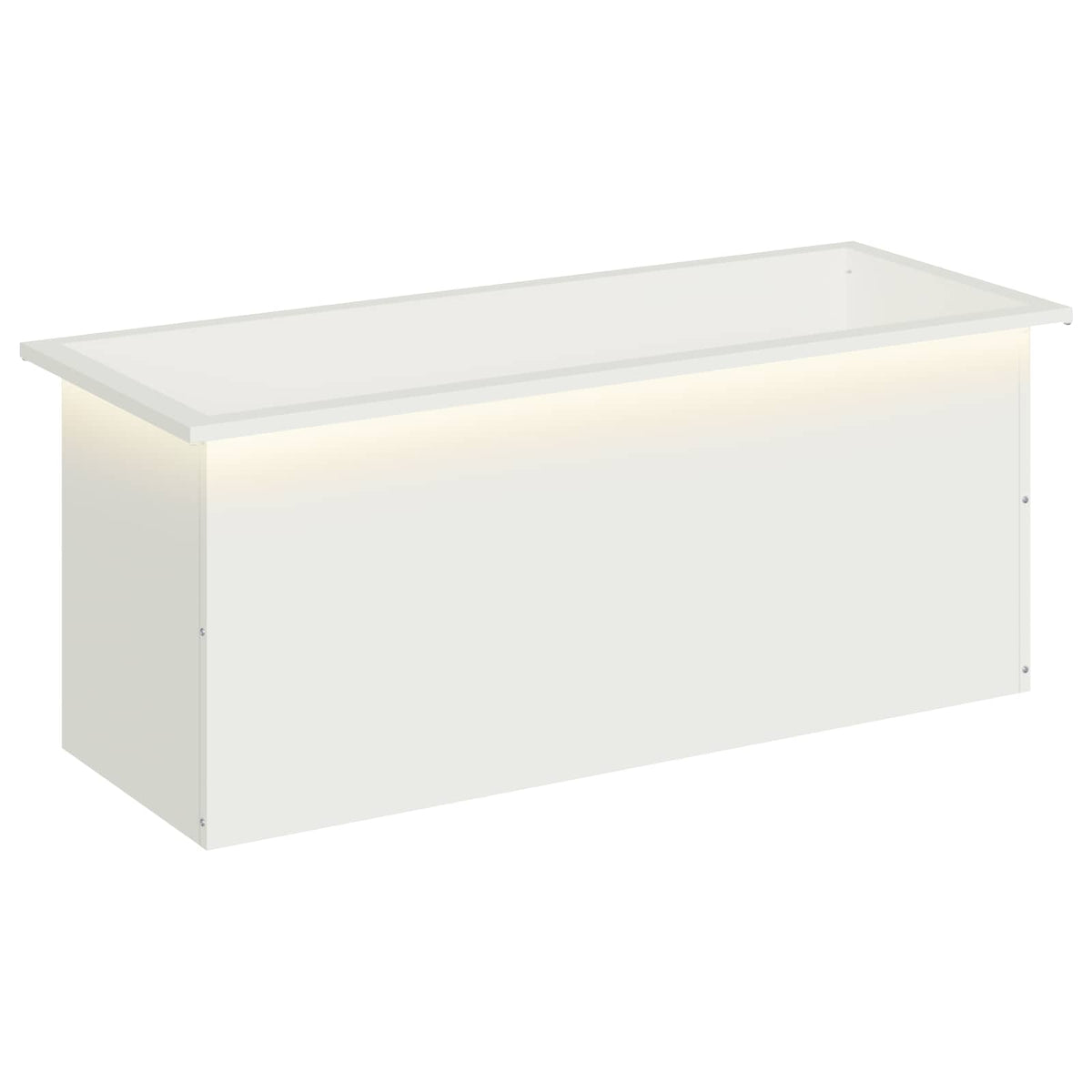 vidaXL Donica ogrodowa z oświetleniem LED Biały 40 x 100 x 40 cm Stal