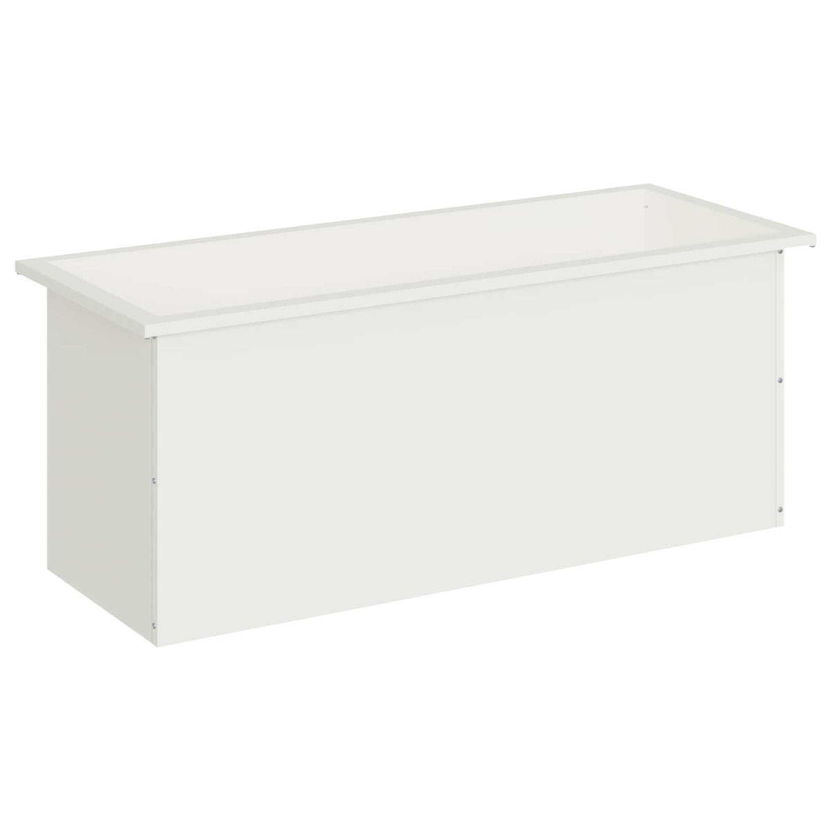 vidaXL Donica ogrodowa z oświetleniem LED Biały 40 x 100 x 40 cm Stal