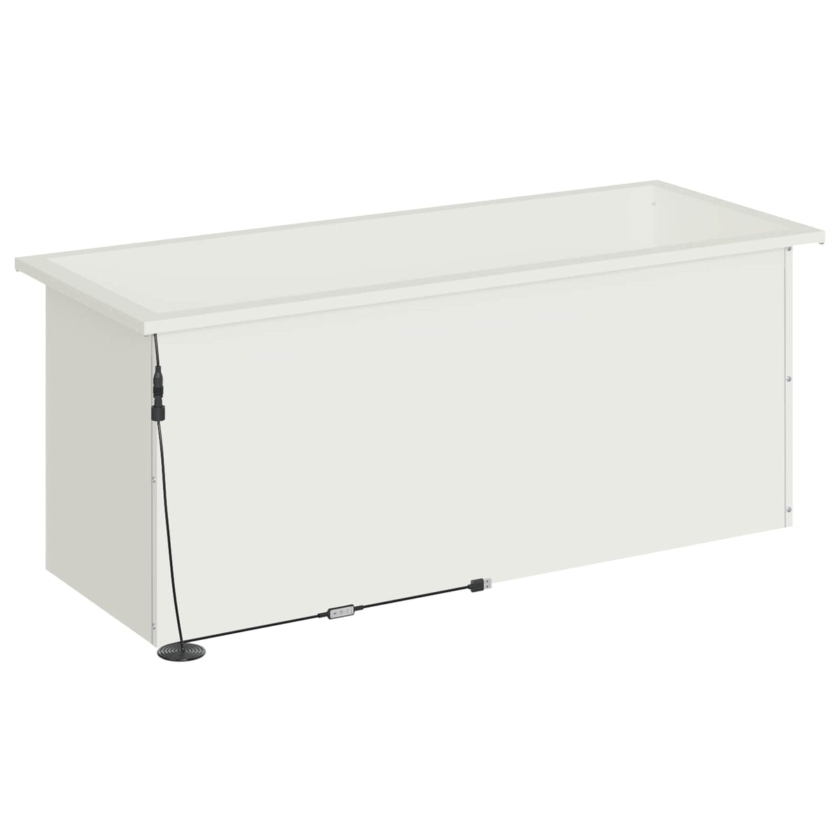 vidaXL Donica ogrodowa z oświetleniem LED Biały 40 x 100 x 40 cm Stal