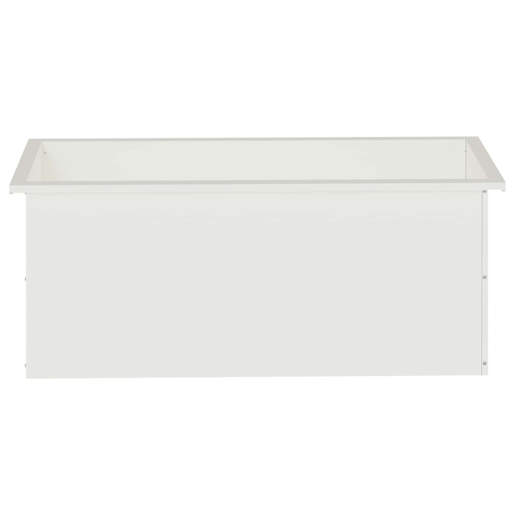 vidaXL Donica ogrodowa z oświetleniem LED Biały 40 x 100 x 40 cm Stal