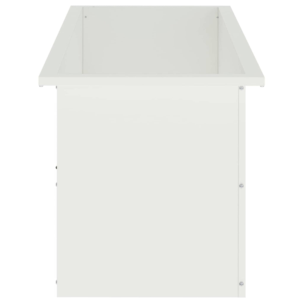 vidaXL Donica ogrodowa z oświetleniem LED Biały 40 x 100 x 40 cm Stal