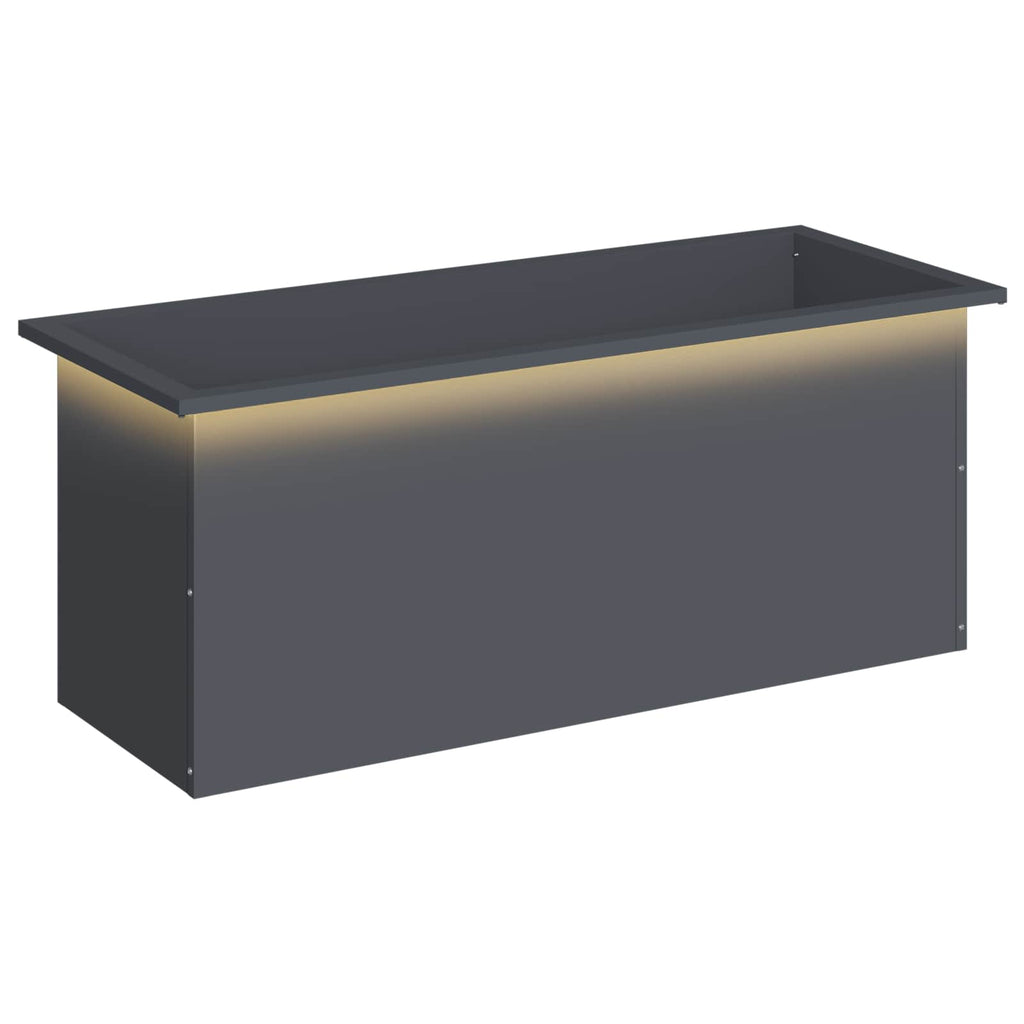 vidaXL Donica ogrodowa z oświetleniem LED Antracyt 40 x 100 x 40 cm