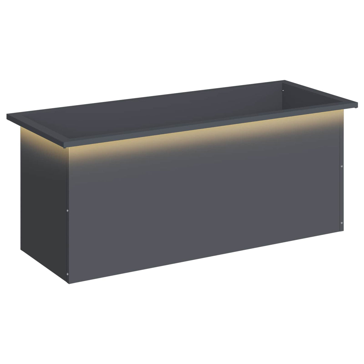 vidaXL Donica ogrodowa z oświetleniem LED Antracyt 40 x 100 x 40 cm