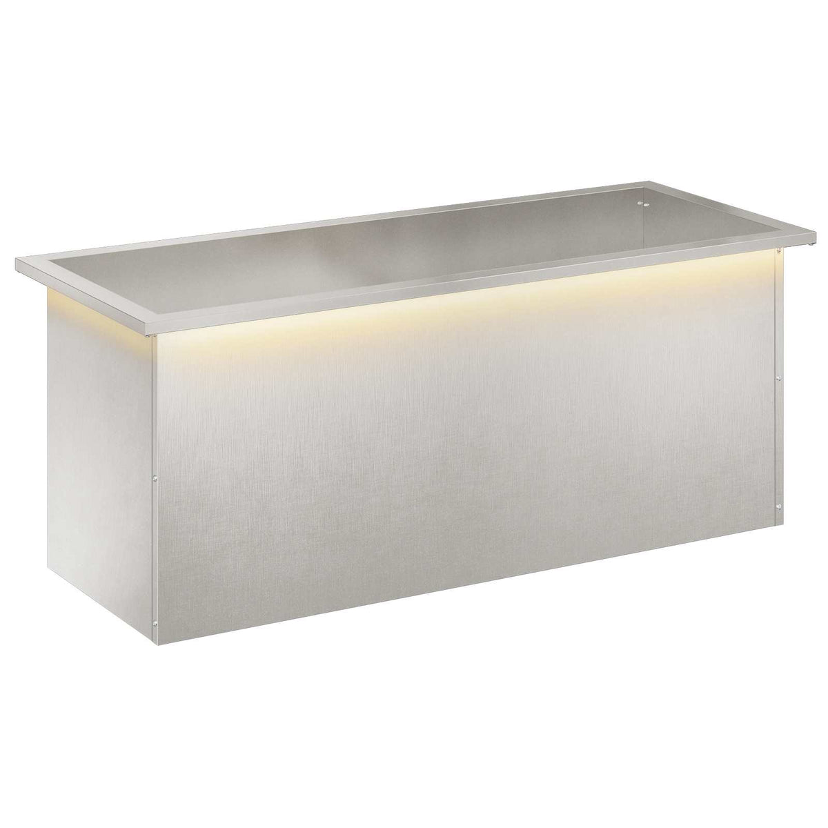 vidaXL Donica ogrodowa z oświetleniem LED srebrny 40 x 100 x 40 cm