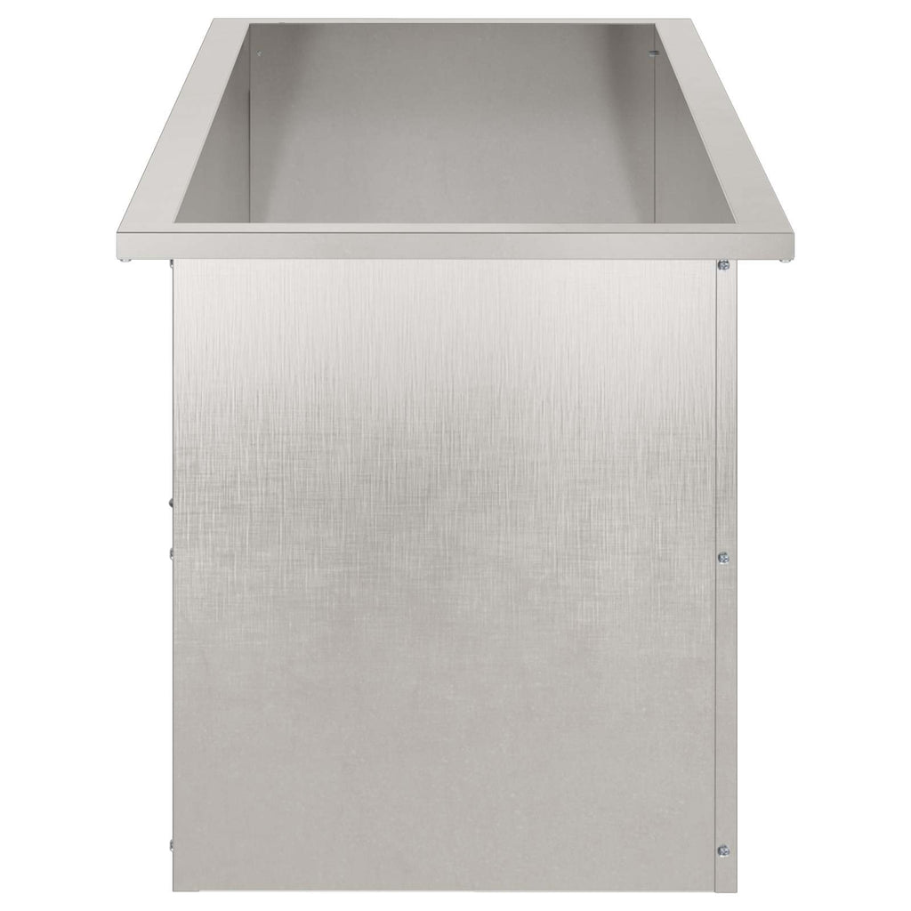 vidaXL Donica ogrodowa z oświetleniem LED srebrny 40 x 100 x 40 cm