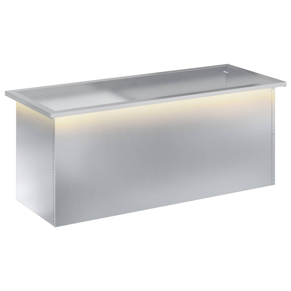 vidaXL Donica ogrodowa z oświetleniem LED srebrny 40 x 100 x 40 cm