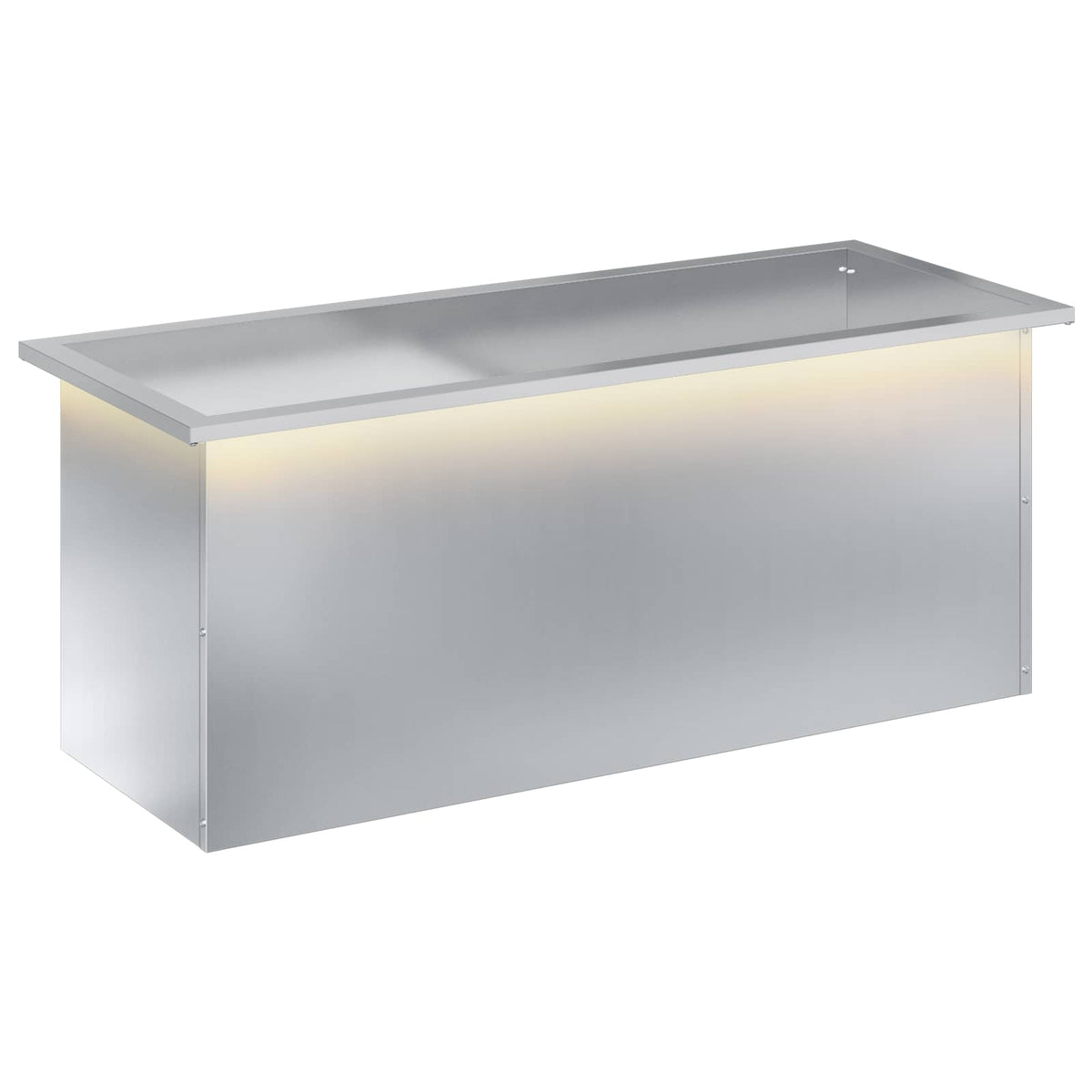 vidaXL Donica ogrodowa z oświetleniem LED srebrny 40 x 100 x 40 cm