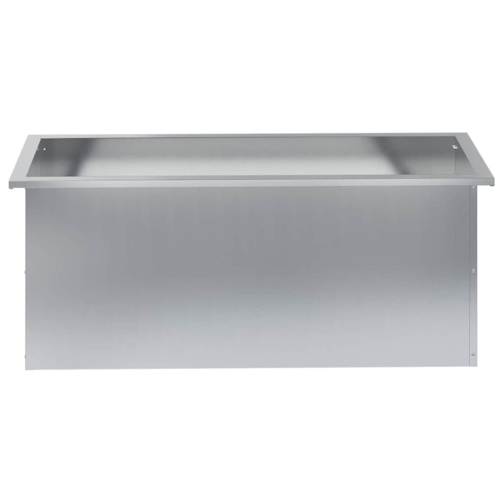 vidaXL Donica ogrodowa z oświetleniem LED srebrny 40 x 100 x 40 cm