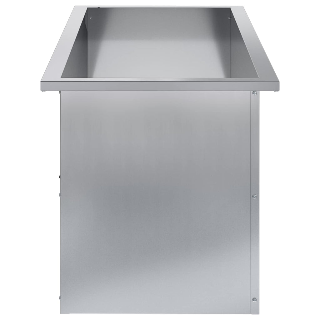 vidaXL Donica ogrodowa z oświetleniem LED srebrny 40 x 100 x 40 cm