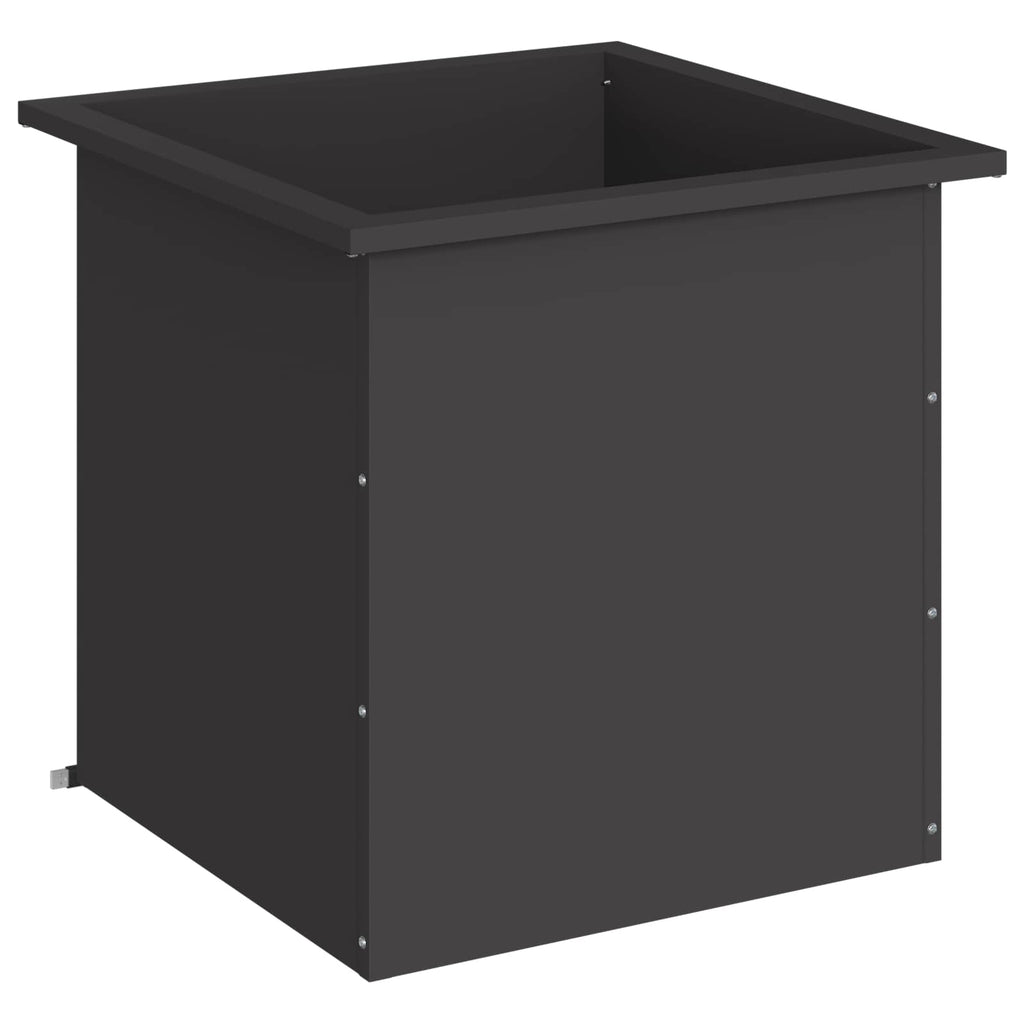 vidaXL Donica ogrodowa z oświetleniem LED Czarny 50 x 50 x 48 cm Stal