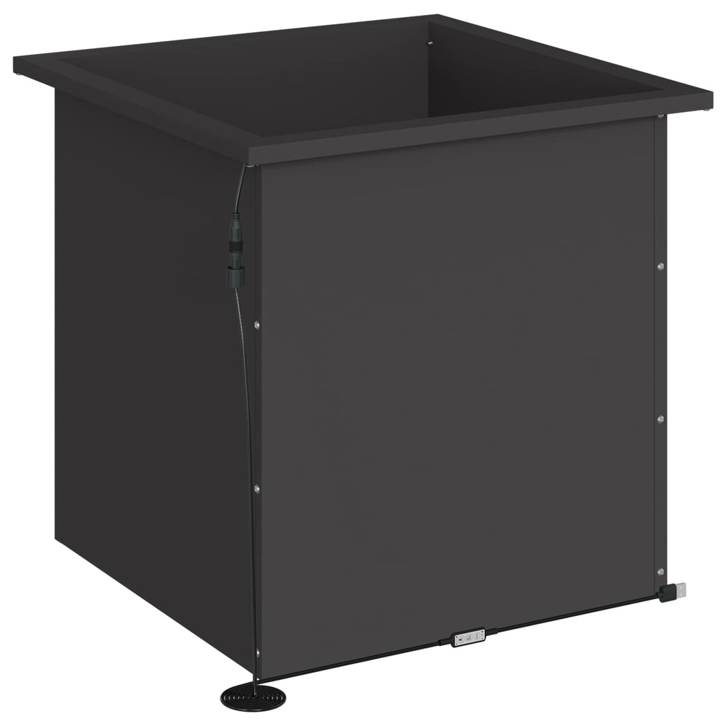 vidaXL Donica ogrodowa z oświetleniem LED Czarny 50 x 50 x 48 cm Stal