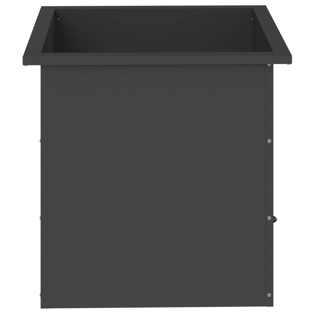 vidaXL Donica ogrodowa z oświetleniem LED Czarny 50 x 50 x 48 cm Stal